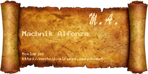 Machnik Alfonza névjegykártya
